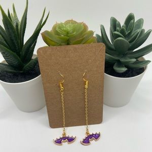 🦇Halloween Purple Bat Drop Earrings🦇